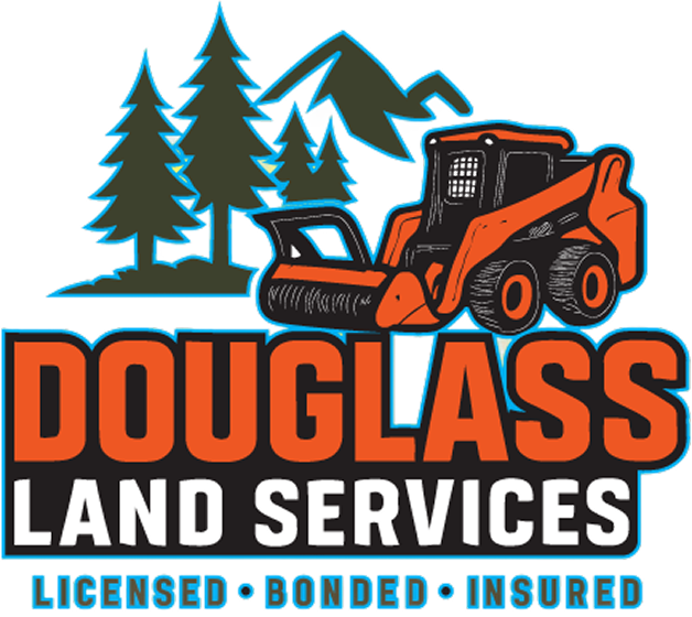 Douglass Land Services logo with machinery.